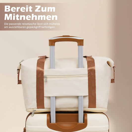 COOLIFE Hartschalen Koffer Set 4 Rollen TSA mit Reisetasche