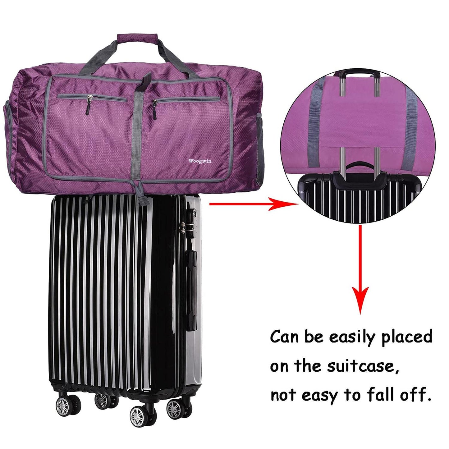 ehsbuy 60L Reisetasche Groß Faltbar mit Schuhfach Wasserdicht